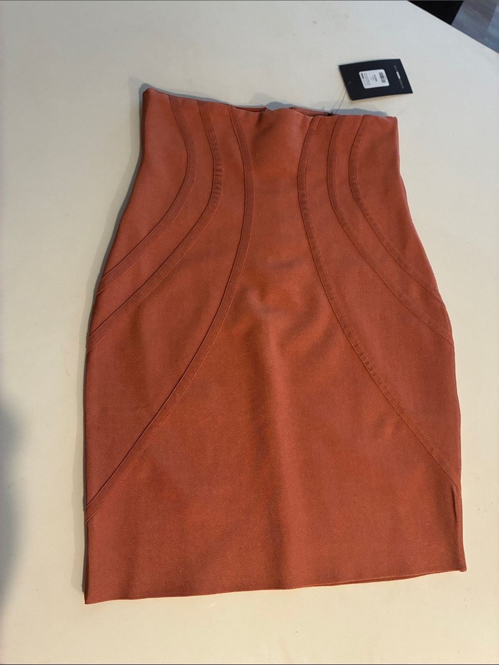 BNWT size M High-Waist Sculpting Pencil Skirt - Rust Copper Fashion Nova